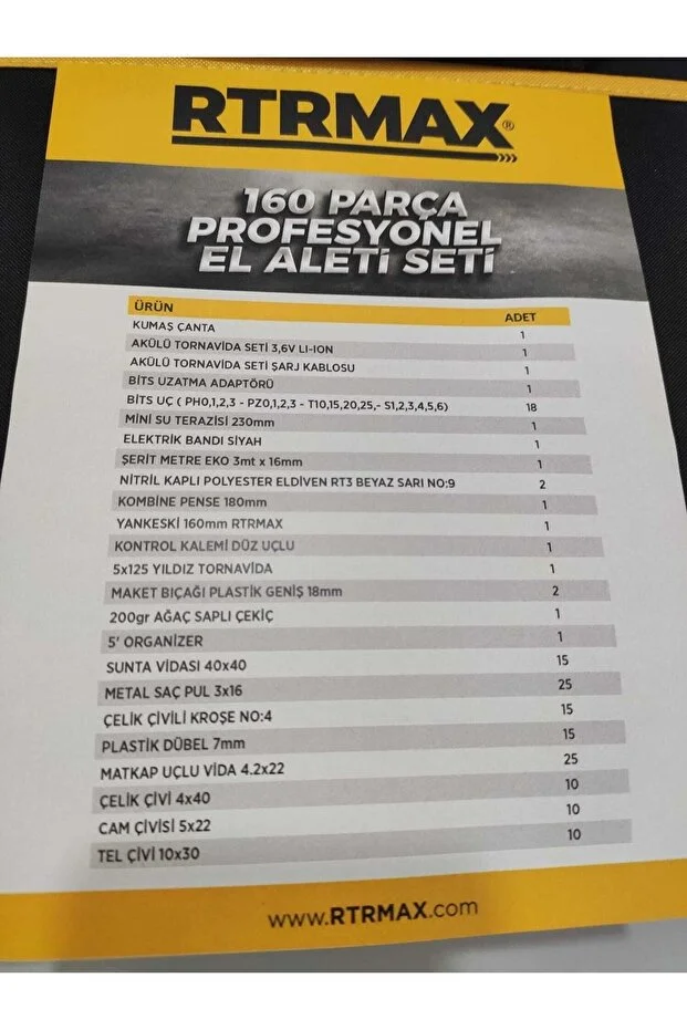 Rtr Max Akülü Tornavida El Aleti Seti 160 Parça